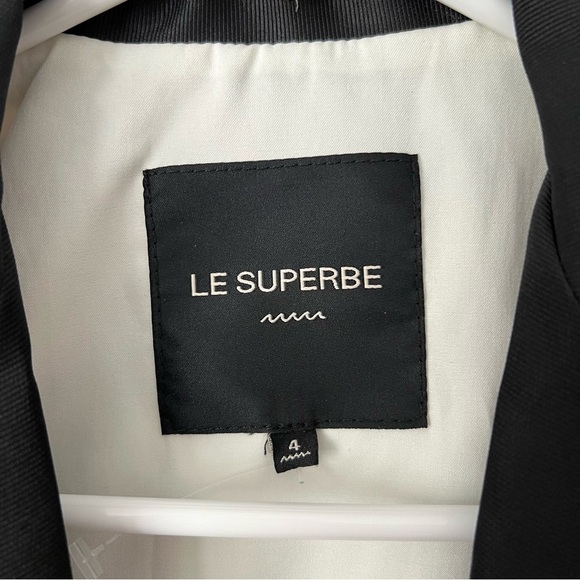 LE SUPERBE Coastal Palm Print Single Breasted Tuxedo Jacket Sz 4 - Picture 5 of 6